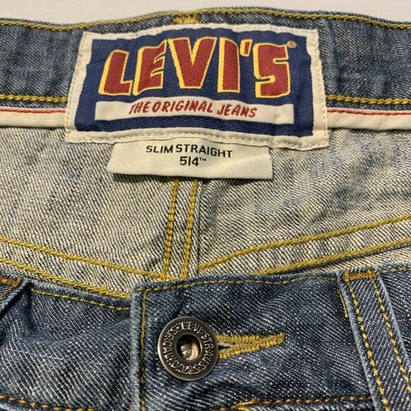 Vintage Levi's 514 Jeans Slim Straight Men's 33x30 Denim 100% Cotton Medium Wash - Picture 4 of 11